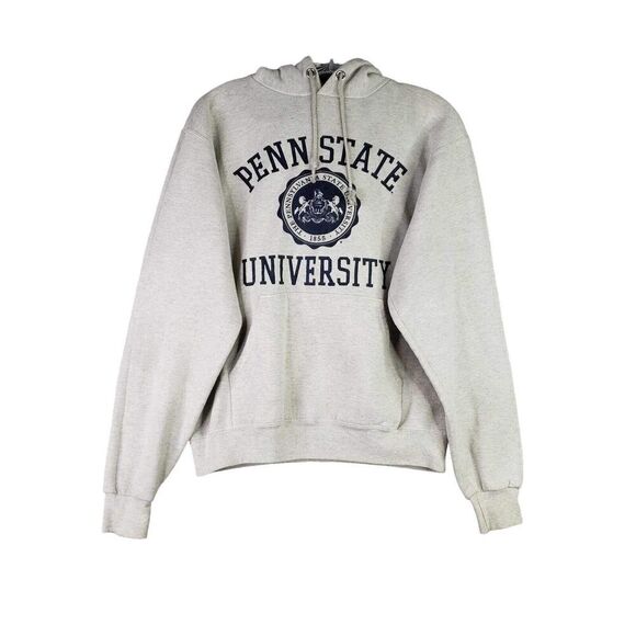 Vintage Y2K Penn State Mens Small S Champion Hoodie Sweatshirt Gray Big Logo - Picture 2 of 10